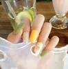 24 stks Afneembare Valse Nail Kunstmatige Tips Instellen Volledige Cover voor Korte Decoratie Druk op Nagels Kunst Fake Extension Tips met lijm