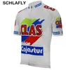 Heren clas cajastur team 1990 spanje wielertrui oude stijl zomer korte mouw fietskleding road jersey wielerkleding schlafly6326431