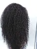 Braziliaanse menselijke maagd haar pruiken kinky curlystyle hair product natuurlijke zwarte kleur 130% Dannity kant voorpruiken