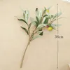 Fiori decorativi Corone 5 pz Verde Artificial Olive Rami di Simulazione Pianta dell'albero albero foglia domestica Bouquet da sposa Materiale fai da te
