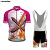 Racing Sets Sptalgrvo Larschdan Rolig Graffiti Cykling Outfit Cykel Kläder Kvinnors Bike Kläder Män Sommar 2022 Uniform Kit