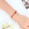 Pulseras con abalorios 2021, tema navideño, campana, forma de Papá Noel, pulsera de aleación súper moderna, cuerda hecha a mano, regalo de joyería1