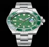 Män klockor 116610ln Rostfritt grön keramisk Bezel 8215 Rörelse 40mm Sapphire Lysous Automatic Sports Fashion Armbandsur