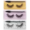 Nya falska ögonfransar 3D Mink Lashes With Mascara Brush Kit Eye Makeup Återanvändbara tjocka naturliga ögonfransar dramatiska 15 stilar handgjorda ögonfransar