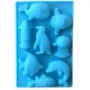 100pcs / lot 13.7x9.3cm DIY Silicone Mold O Sea World Dolphin e Pesca Silicone Chocolate molde de silicone Handmade Soap moldes
