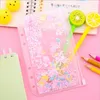 A5/A6 PVC Clear Binder File 6 Hole White Zipper Colorful Decorative Storage Bag Creative Portable Card Bill Bags