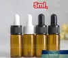 Vente d'usine 2000 pcs/lot Mini bouteilles en verre vides 5 ml petit flacon de bouteille de parfum ambre avec compte-gouttes en verre en Stock