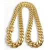 Золотое Майами кубинское звено-цепочка, мужское ожерелье в стиле хип-хоп, ювелирные изделия из нержавеющей стали7070844
