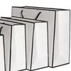 Sacchetti di carta bianchi presenti Borsa per imballaggio in carta Kraft Borsa per riporre in stoffa Moda Ispessimento Shopping Pubblicità personalizzata 1 86gr c2