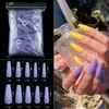 Profesional 500 piezas ataúd largo bailarina/puntas de uñas Stiletto cubierta completa DIY uñas postizas acrílico prensa en uñas postizas salón manicura