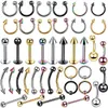 4 st/set Rostfritt stål Body Piercing Set Kvinnor Män Öron Ögonbryn Läpp Näsa Tunga Magpiercing Blandade smycken