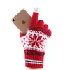 製造業者卸売秋と冬のタッチスクリーン手袋の男性と女性のファッションスノーフレークの指で豪華なニットの暖かい手袋を追加