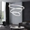 Beyaz / Siyah Kolye Işıkları Yemek Odası Yatak Odası Akıllı Ev Aydınlatma Süspansiyon Armatür Lamparas de Techo Colgante Modern