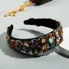 Luxury Baroque Flower Crystal Headbands For Women Fashion Flash Colorfull Rhinestone Hairbands Wide Hair Hoop Hair Accessories