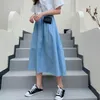 黒人レディーススカートビンテージ服リッピングデニムロングスカートブルーハラジュック夏ハイウエストストリートウェア2020流したファッションスプリング