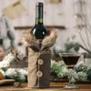 Christams Wine Bottle Cover Grid Winter coat Case Christmas Decorations ornaments Home Decor will and sandy