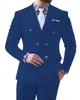 White Men Suits Custom Made Slim Fit Double Breasted Blazer Wedding Groom Tuxedos 2 Pieces Formal Business Suits Latest Style Jack2769