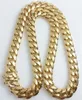 18K Gold Plated Staineess Aço 10mm 12mm 14mm Miami Colar Cuba Cubano Men Chain Punk Chain Double Safety Charp 18inch-302691