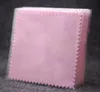 200 pezzi lotti OPP imballaggio micro pelle scamosciata bianco rosa nero grigio argento gioielli panno per lucidare vestiti per la pulizia logo personalizzato stampato217R