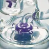 8.7 "ガラス水パイプブルーグリーン紫色の厚いリカイラーヘディーガラスビーカーボン2層フィルターロケットリフロー