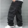 Pantaloni cargo con fodera in pile caldo per uomo Pantaloni larghi larghi in cotone casual Tasca Hip Hop Streetwear Pantaloni da jogging Plus Size 40