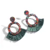 Boucles d'oreilles à bijoux de mode Bohemian Chaud Boucles d'oreilles Tassel Vintage Coloré Rhinstone Studings