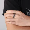 Erkekler Örgü Tasarım 7 mm Genişlik Punk Band Ring için Retro Paslanmaz Çelik Yüzük Soğuk