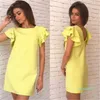 Hot Sale Fashion Butterfly Sleeve Straight Dress 2020 Summer Womens Sexig Backless Casual Beach Mini Party Club Dresses Plus Storlek