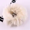 Soft Fluffy Faux Fur Fuzzy Noble Hairband Scrunchie Elastic Hair Ring Rope Hair Accessories Elastic Beige Pink Hair Bands