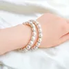 20pcs White Pearl beads Bracelet Crystal Bracelets Jewelry DIY Bracelets For Women Elasticity Jewelry Gift