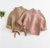 Baby Girls Sweater Kids Laceup Bow Sweater Sweater Pullover Children Stand Neck Long Sleeve Jumper A40378708949