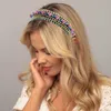 Frauen Luxus Intarsien Strass Stirnbänder Barock Mode Glänzenden Kristall Haarbänder Für Mädchen Schwamm Samt Haar Bands Kopfbedeckungen