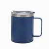 12oz Double Wall Stainless Steel Mugs with Handles Vacuum Insulated Coffee Cups Side Lacquer Creative Tumbler Simple Home Water Cup