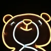 NEON LIGHT BEAR SIGN HOME SHOP의 침실 벽 장식 수제 안전 12 v Super Bright194r