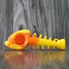 Glass smoking pipe Fish Bone shape silicone hand pipes water bongs kit dab rig fishbone bubbler tobacco herb with bowl hookahs