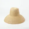 Ny populär lampform sol för kvinnor stor brett brim sommarstrand damer hög topp halm uv skydd derby rese hatt y2006196596281