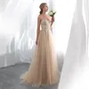 Abiti da sposa champagne Abito da donna economico senza spalline Farfalla Una linea Abito da ballo da sposa Taglia 2 4 6 8 10