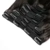 Slik Straight Clip in Hair Extensions Natural Black color Virgin Brazilian Human Hair Skin Weft Clip on Hair Extensions 8pcs/120g