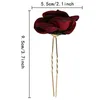 6PCS Fashion Wedding Hair Pin Fake Rose Rose U w kształcie nałogowej spinki do włosów Kachi Hair Fryzurka Kleja nakrycia głowy dla kobiet dziewczęta 219t