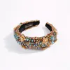 Light Luxury Crystal Hair Hoop Gorgeous Wedding Bridal Hairband Fashion Beaded Fabric Women Headbands 4 Colors3296553