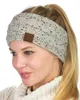 CCヘアバンドのカラフルなニットかぎ針編みねじれヘッドバンド冬の耳の暖かい弾性の髪の帯広いヘアアクセサリー