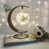 Nieuwe Maan Hanger LED Nachtlicht Romantische Handgemaakte Ambachten Star Tafellamp Kerstfeest Slaapkamer Home Decor Baby Kids Birthday Gift