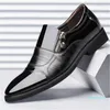 Gorąca sprzedaż-męska Buty Klasyczne Moda Dress Buty Formalne Pionted Toe Office Oxford Zip PU Leather Duży rozmiar 38-48 Męskie obuwie