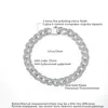 Luoteemi Fashion Высококачественный CZ Crystal Curb Cuban Chain Bracelets для женщин белое золото