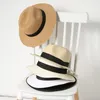 Bred Brim Summer Straw Sun Hats Women Fedora Jazz Cap Panama Hats för män Straw Beach Cap Par Sun Visor Chapeu1384094