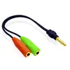 Câble séparateur d'extension Audio AUX, Jack 3.5mm, pour Microphone, casque, mâle à 2 femelles, fil de conversion pour tablette, pc, smartphone