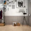 3D-behang zelfklevende muurstickers houtnerf muur rok decoratie woonkamer schuim anti-botsing zachte driedimensionale