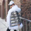Mulheres de casaco de inverno de parkas feminino casaco de inverno longa prata Mongólia ovelha pato parka luci22