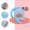 Clips de sucette pour bébé Gel de silice Sucette Porte-sucette Perlé Clip Chaîne Nipple Teether Dummy Strap Chain Baby Shower Gift BPA Free DW5777