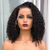 Indian Kinky Kręcone Krótki Bob Peruki 180densywny Jedwabny Top Pełna Koronki Ludzkie Włosy Peruki z Baby Hair Pre Zinknął 360 Koronkowe Peruki Frontal